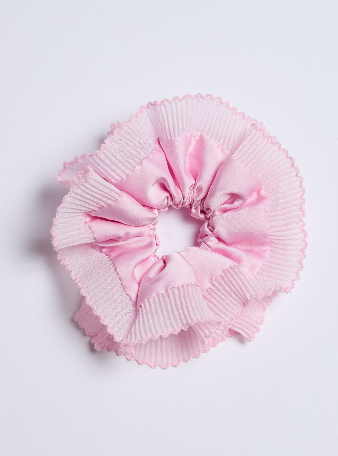 Satin oversized hair scrunchie - Pink